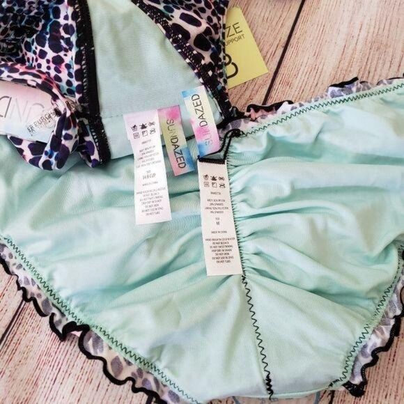 Sundazed Modern Animal Print Simon Halter Top & Mermaid Ruffle Bottom Bikini Set - Picture 11 of 11